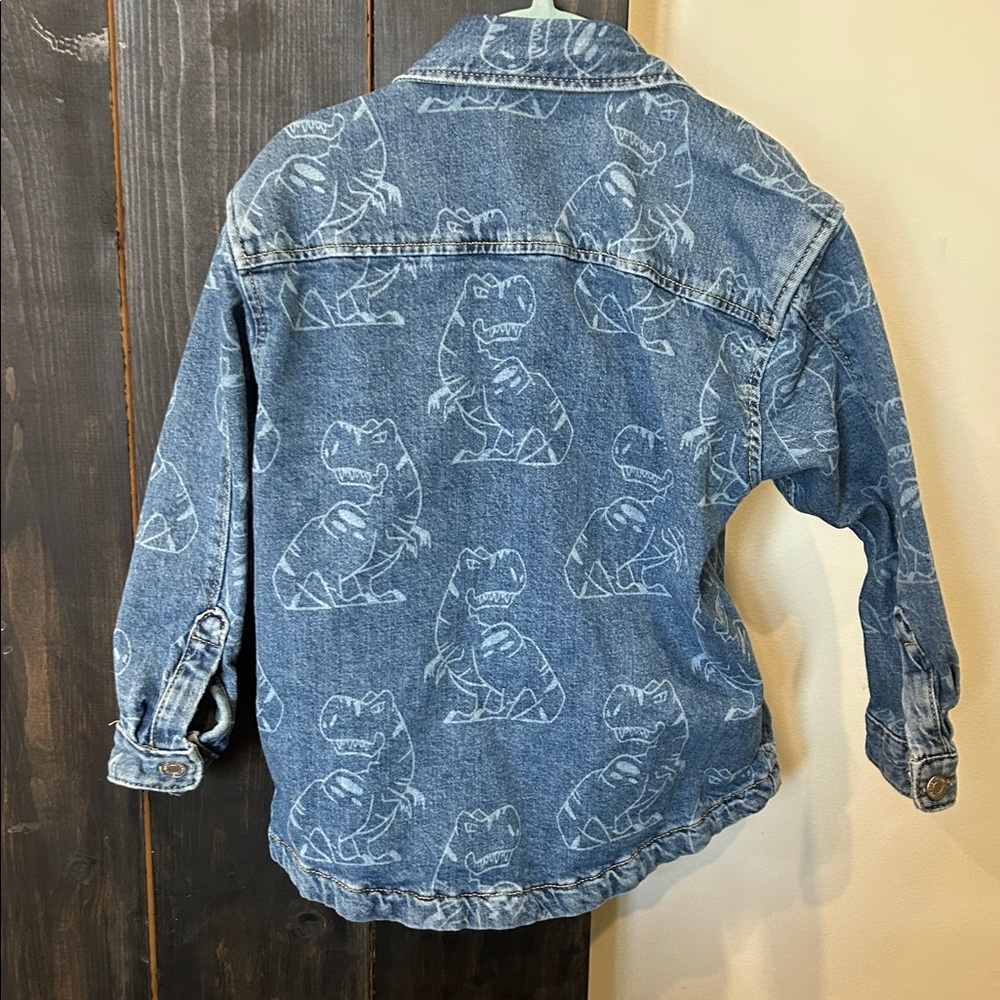 SET! // Boys Dino Pattern Denim Over-shirt + Jeans - Picture 4 of 10